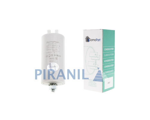 Конденсатор CBB60 25 мкФ 450V, з гайкою (DomoPart)