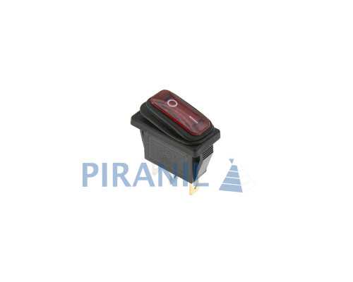Кнопка KCD3 (250V, 15A) 3 контакти, із захистом, червона