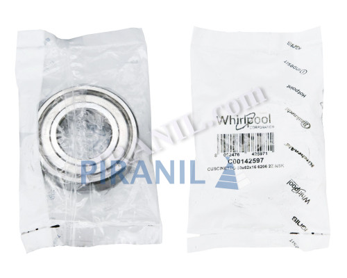 Підшипник NSK / ISKRA 6206 Z в пакеті Indesit / Whirlpool C00142597
