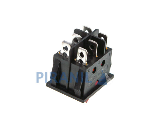 Кнопка QY604-201N (аналог KCD4) широкая (250V, 15A, 6 контактов)
