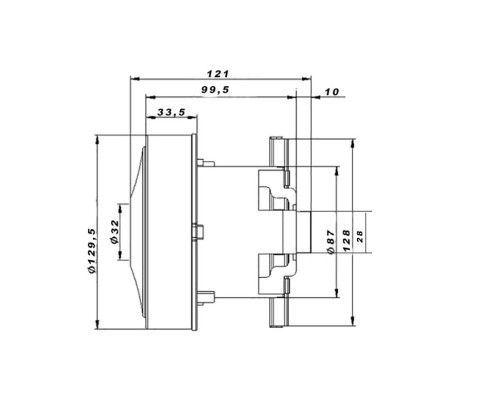Двигатель LPA HWX-CG53 (1200W, H=121 мм, d=129.5 мм) для пылесоса Moulinex (аналог Ametek E 063200380 / 063200109 / 6210820086)