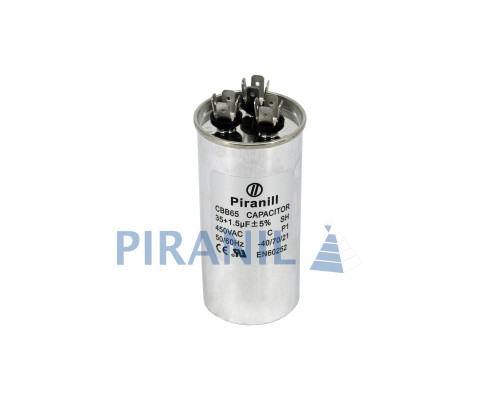 Конденсатор CBB65 35+1.5 мкф 450V, металевий, подвійний (Piranil)