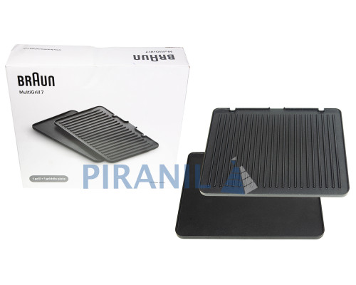 Комплект пластин для eлектрогриля Braun MultiGrill 7 (пласка+ребриста) - AS00006344