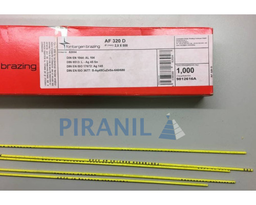 Припой Fontargen Brazing AF 320 D, срібний (670°C), пруток