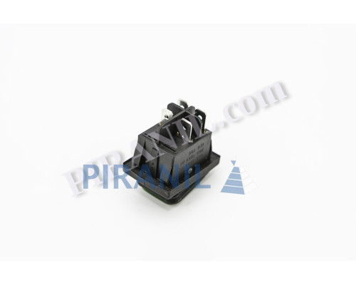 Кнопка FiLN KCD4 (250V, 16A) 4 контакти, із захистом, зелена