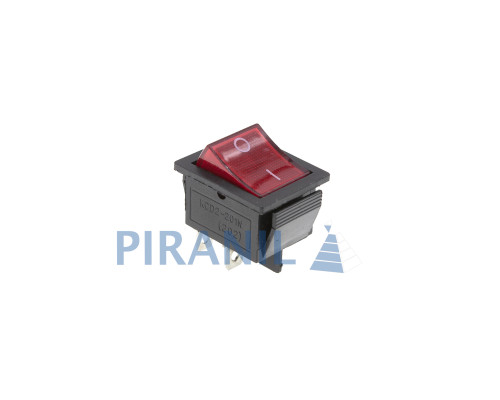 Кнопка KCD2-201N (250V, 5A, 4 контакти) чорно-червона