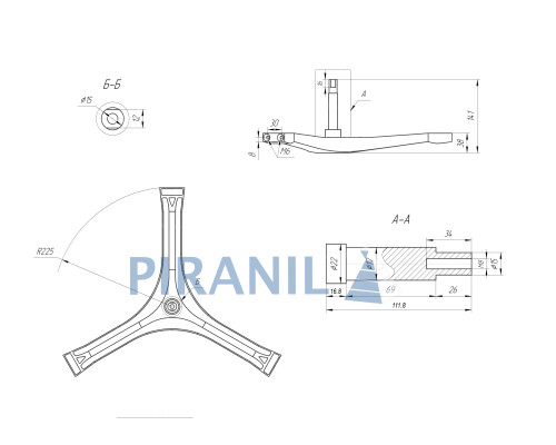 Хрестовина для пральної машини Bosch, Siemens, Profilo (H=111.8 мм, вал 17 мм) - 00244196 / EBI cod. 787