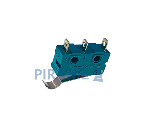 Мікровимикач Daier KW4-4 (250V, 5A, 20x11x6.1 мм), важіль 20 мм загнутий