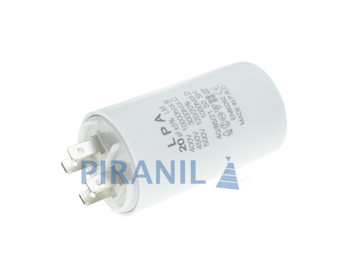 Конденсатор CBB60 20 мкФ 450V, з клемами, різьбовим кріпленням та гайкою (LPA)
