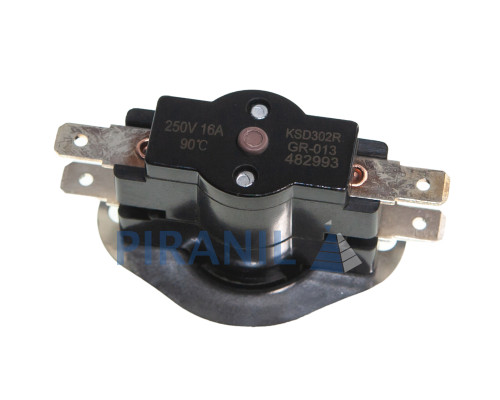 Термореле KSD301C / KSD302R (250V 16A, 90°C, з кнопкою, 4 контакти) для бойлера Gorenje - 482993