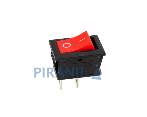Кнопка KCD1 (250V, 6A) червона, 2 контакти