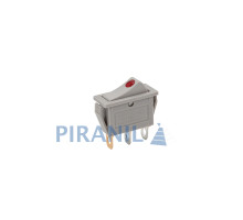 Кнопка KCD3 вузька сіра (250V, 16A, 3 контакти)