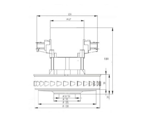 Двигун миючого порохотяга Sparky VC1431 MS (Whicepart VCM-H 1400W / VC07W121) (H=131, D=130)