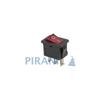Кнопка KCD1 (250V, 6A) червона, 3 контакти