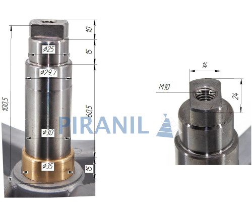 Хрестовина для пральної машини Electrolux, Zanussi (H=100 мм, вал 30 мм) - 50279088004 / EBI cod. 796