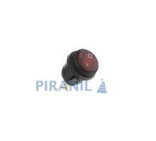 Кнопка KCD1-2 (250V, 6A) 3 контакти, із захистом, червона