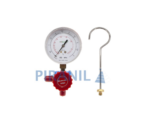 Манометр високого тиску HongSen 468A-R410A(H) (1/4" SAE), з краном