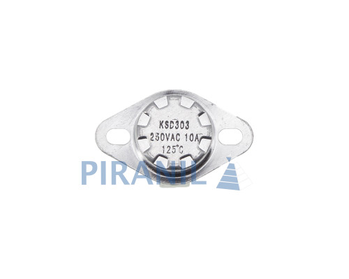 Термореле KSD 301 / KSD 303 (125°C 10A, 250V), з кнопкою, ніжки вниз