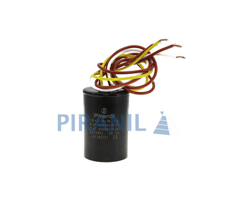 Конденсатор CBB60 8+3 мкФ, 450V подвійний (Piranil)
