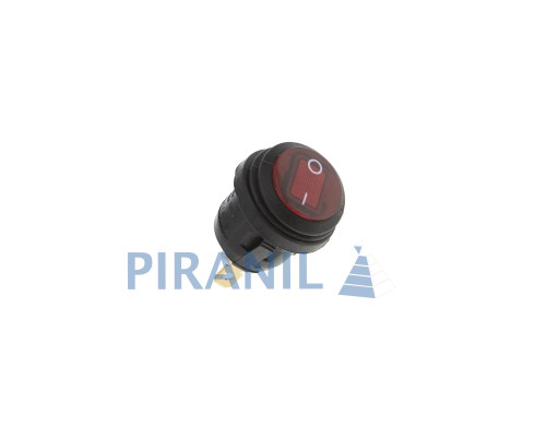 Кнопка KCD1-2 (250V, 6A) 3 контакти, із захистом, червона