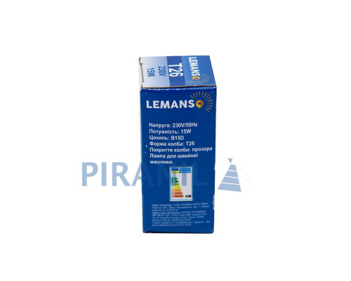 Лампа Lemanso (15W, T26, B15D, 230V) для швацької машини
