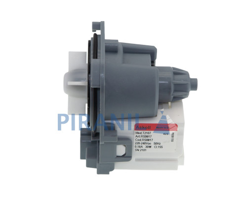 Насос (котушка) для пральної машини Bosch, Neff, Siemens (Askoll T2107 RS0817, 30W), 3 клямки, клемник під фішку