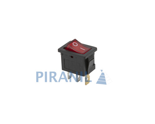 Кнопка KCD1 (250V, 6A) червона, 3 контакти