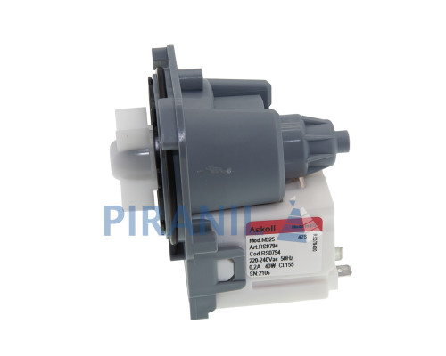 Насос (котушка) Askoll M325 (Art.RS0794, 40W) для пральної машини Electrolux, квадратний, 3 клямки, клеми знизу - 1326630009 / 1322082015