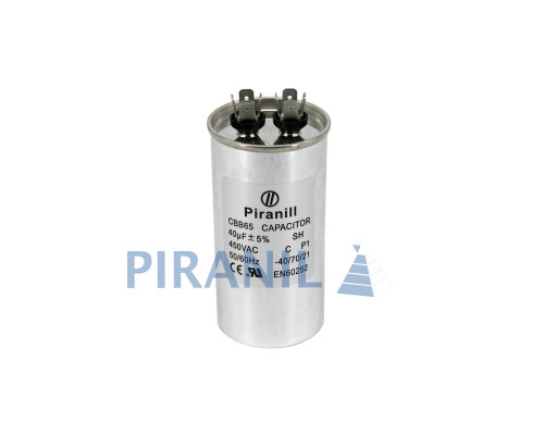 Конденсатор CBB65 40 мкФ 450V, металевий (Piranil)