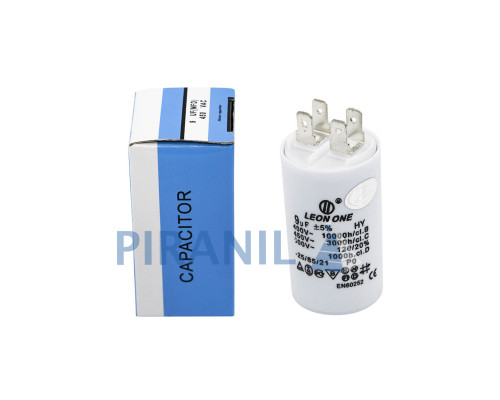 Конденсатор CBB60 9 мкФ 450V, з клемами (Leon One)
