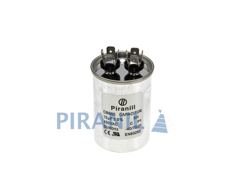 Конденсатор CBB65 15 мкФ 450V, металевий (Piranil)