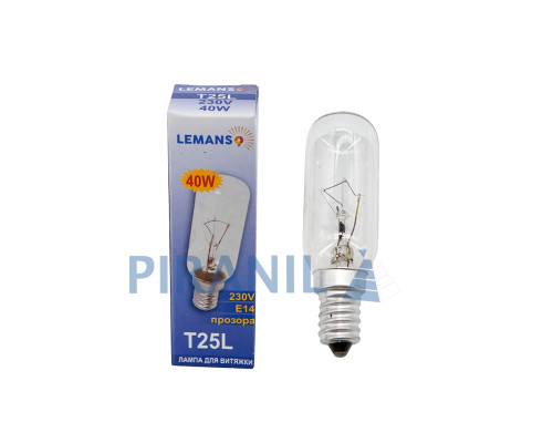 Лампа Lemanso (40W, T25L, E14, 230V) для кухонної витяжки