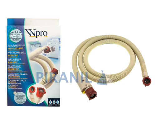 Шланг подачі води Wpro (2.5 м, 3/4") з функцією AquaStop - 481953028926