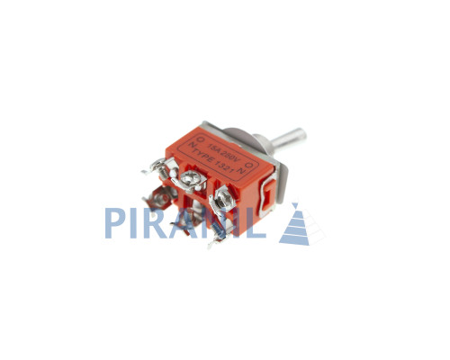 Тумблер 1321 (250V 15A), 2 позиції, 6 контактів під болт