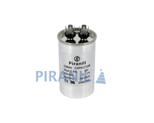 Конденсатор CBB65 35 мкФ 450V, металлический (Piranil)