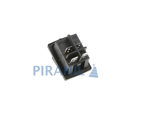 Кнопка FiLN KCD4 (250V, 16A) на 4 контакти, із захистом, червона