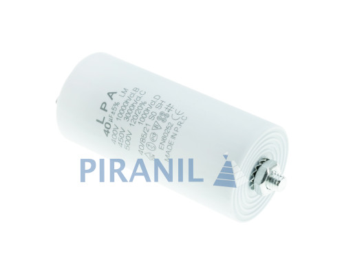 Конденсатор CBB60 40 мкФ 450V, з клемами, різьбовим кріпленням та гайкою (LPA)