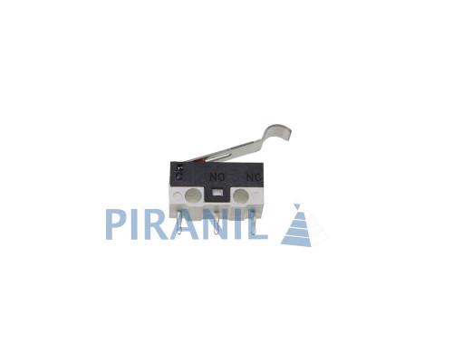 Мікроперемикач Whicepart KW10-Z3P (SPDT,  125Vdc 1A) (13x6x6.7 мм, клеми 0.9x3.6 мм), важіль 16.5 мм загнутий