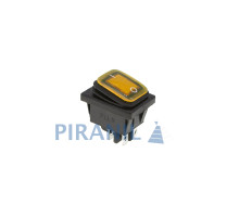 Кнопка KCD4 (250V, 16A) 4 контакти, із захистом, жовта