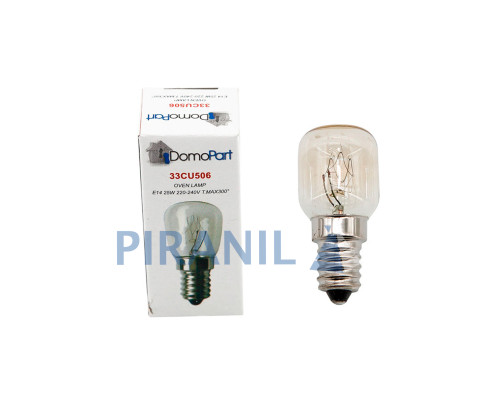 Лампа для духовки DomoPart 33CU506 (E14, 25W, 240V, 300°C)