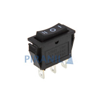 Кнопка QY603 (250V, 15A) вузька чорна, 3 позиції, 3 контакти