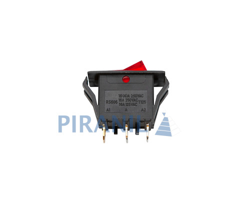 Кнопка RS606 On-Off вузька (250V, 16A, 3 контакти)