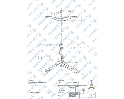 Хрестовина для пральної машини Bosch (H=102 мм) - cod. 757 / 00234681