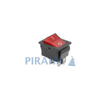 Кнопка KCD2 (250V, 15A, 4 контакти) червона