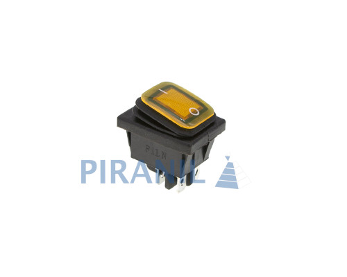 Кнопка FiLN KCD4 (250V, 16A) 4 контакти, із захистом, жовта