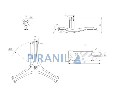 Хрестовина для пральної машини Ariston, Indesit, Whirlpool (H=113 мм, вал 25 мм) - 210154228 / C00259987 / EBI cod. 791