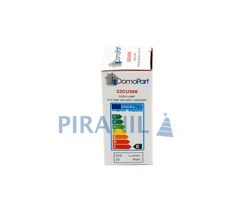 Лампа для духовки DomoPart 33CU506 (E14, 25W, 240V, 300°C)