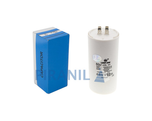 Конденсатор CBB60 80 мкФ 450V (60x124 мм), з клемами (Leon One)