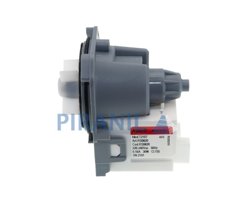 Насос (котушка) для пральної машини Electrolux (Askoll T2107 RS0820, 30W), 3 клямки, клемник під фішку знизу  - 1326630009