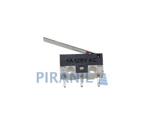 Мікроперемикач Whicepart KW10-Z7P (SPDT,  125Vdc 1A) (13x6x6.7 мм, клеми 0.9x3.6 мм), важіль 17 мм
